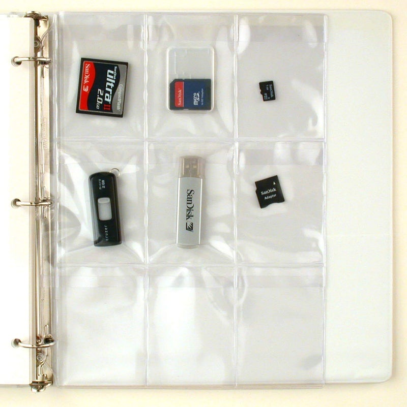 STORE SMART StoreSMART - Plastic Pages - Memory (SD) Cards and Flash Drives - Top Load with Flaps - for 3-Ring Binders - 5-Pack - RMSTWPF-MEMRY-5 - Image 2